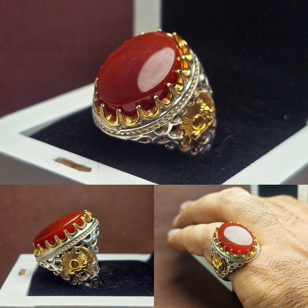 انگشتر عقیق قرمز یمنی اصلی انگشتر عقیق قرمز یمنی اصلی