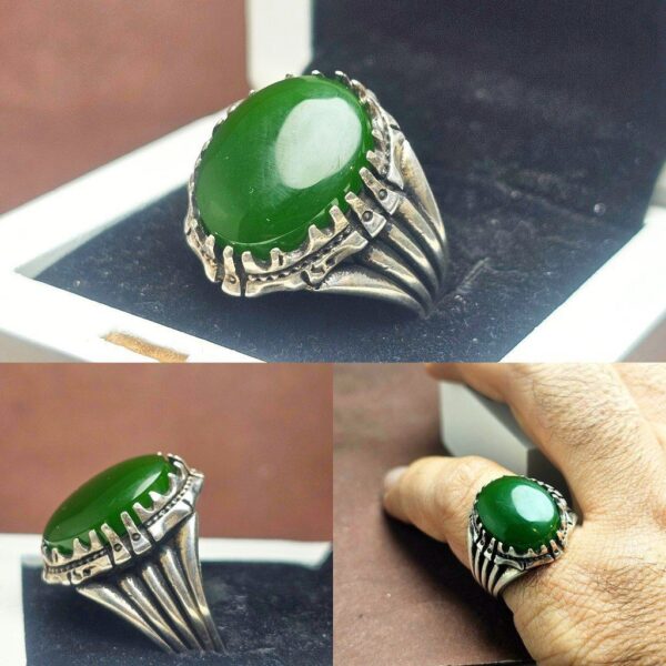 انگشتر یشم سبز اصلی