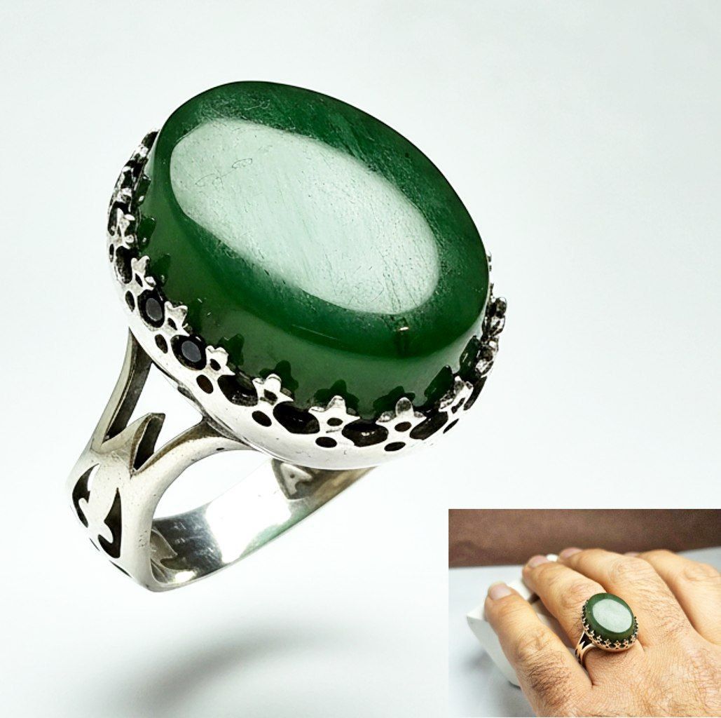 انگشتر یشم سبز اصلی انگشتر یشم سبز اصلی