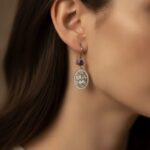 گوشواره نقره زنانه جواهری کد 26128