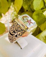 انگشتر حرز قلم زده توکلت علی الله کار استاد پرچمی (پدر) - Image 3